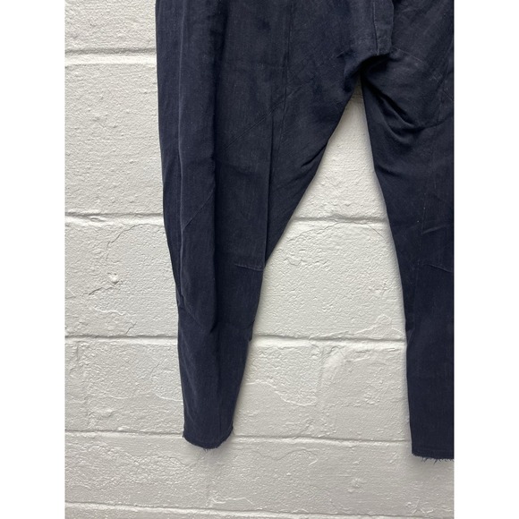 Urban Zen Crossover Jodphur Harem Pants Medium Raw Hem Navy Stretch Linen Blend - Picture 6 of 11